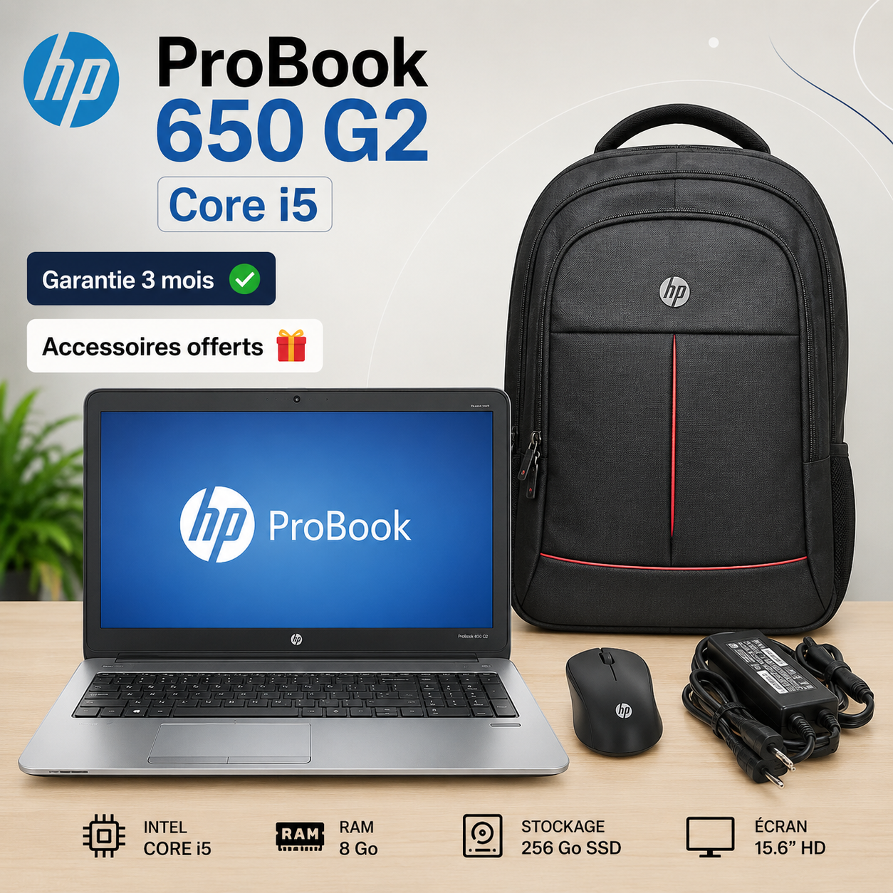PC professionnel HP ProBook 650 G2 Core i5 venu
