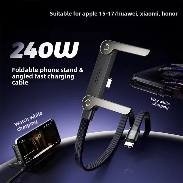 ⚡ Chargeur Invisible 240W – Support & Câble 2-en-1 Ultra-Puissant
