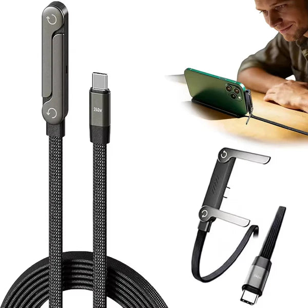⚡ Chargeur Invisible 240W – Support & Câble 2-en-1 Ultra-Puissant