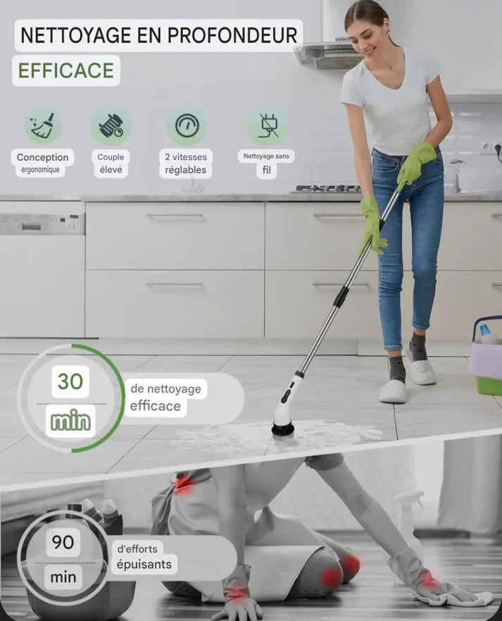 Brosse Électrique Rotative de Nettoyage 9 en 1