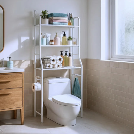Optimisez chaque centimètre de votre salle de bain grâce à cette étagère intelligente.