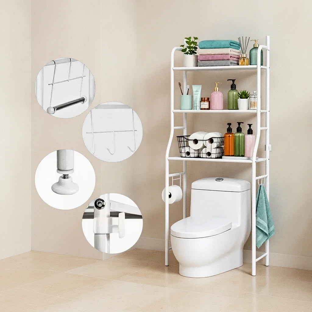 Optimisez chaque centimètre de votre salle de bain grâce à cette étagère intelligente.