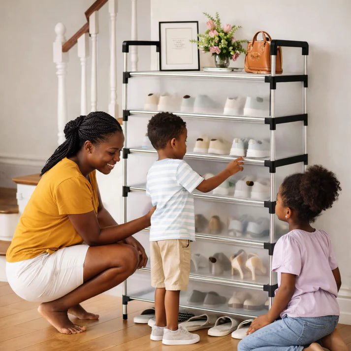 Étagère de rangement anti-poussière pour chaussures