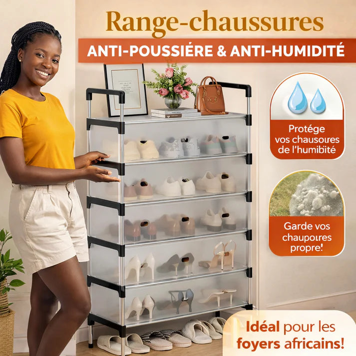 Étagère de rangement anti-poussière pour chaussures