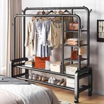 Porte-vêtements Avec étagères Fer inoxydable (88kg de Charge) Solide