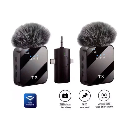 Microphone F11-2 sans fil 3 en 1 pour Téléphone et Ordinateur